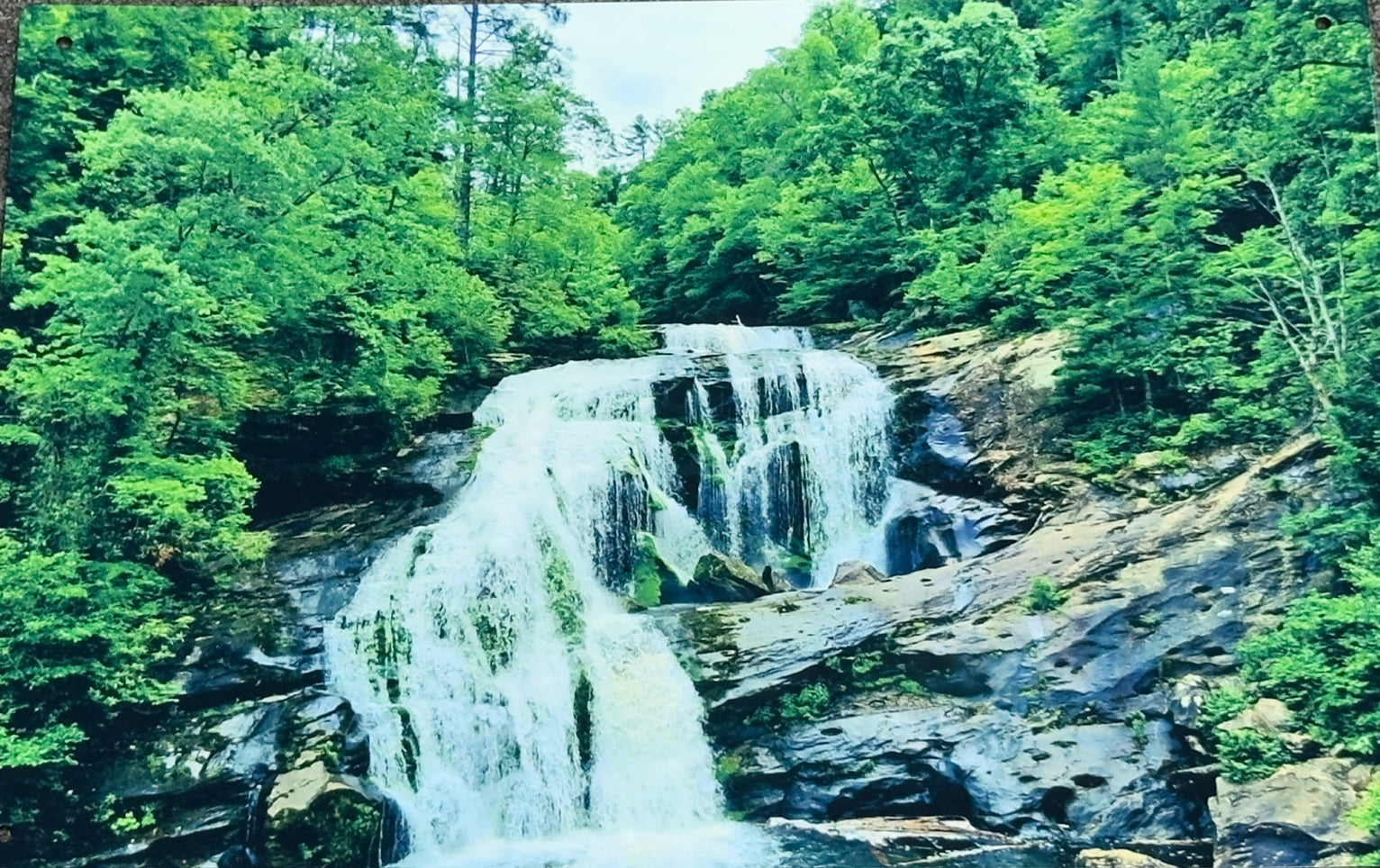 Bald River Falls Waterfall 12x18 Metal Picture