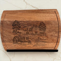 8"x10" farm scene cutting board.